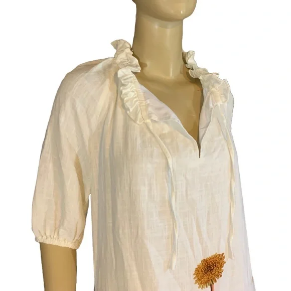 I.N.C. CREAM & GREEN BOTANICAL PRINT KAFTAN STYLE MAXI DRESS NWT (M) - Picture 7 of 13